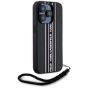 Karl Lagerfeld Saffiano Athleisure Stripes Cord Apple iPhone 15 Pro Max black-pink
