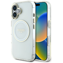 Guess IML Metal Colored Circle Classic Logo MagSafe Apple iPhone 16 white