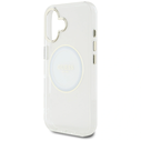 Guess IML Metal Colored Circle Classic Logo MagSafe Apple iPhone 16 white