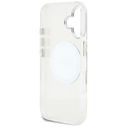 Guess IML Metal Colored Circle Classic Logo MagSafe Apple iPhone 16 white