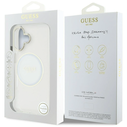 Guess IML Metal Colored Circle Classic Logo MagSafe Apple iPhone 16 white
