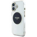 Guess IML Metal Colored Circle Classic Logo MagSafe Apple iPhone 16 black