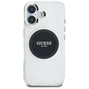 Guess IML Metal Colored Circle Classic Logo MagSafe Apple iPhone 16 black