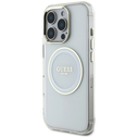 Guess IML Metal Colored Circle Classic Logo MagSafe Apple iPhone 16 Pro white