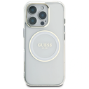 Guess IML Metal Colored Circle Classic Logo MagSafe Apple iPhone 16 Pro white