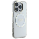 Guess IML Metal Colored Circle Classic Logo MagSafe Apple iPhone 16 Pro white