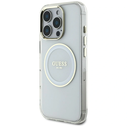 Guess IML Metal Colored Circle Classic Logo MagSafe Apple iPhone 16 Pro Max white