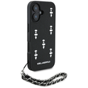 Karl Lagerfeld Saffiano Crystals w/Chain Apple iPhone 16 black