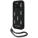 Karl Lagerfeld Saffiano Crystals w/Chain Apple iPhone 16 Pro black