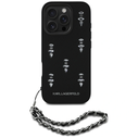 Karl Lagerfeld Saffiano Crystals w/Chain Apple iPhone 16 Pro black