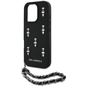Karl Lagerfeld Saffiano Crystals w/Chain Apple iPhone 16 Pro black