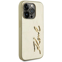 Karl Lagerfeld Wrinkled Metal Signature Apple iPhone 15 Pro Max gold