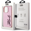 Karl Lagerfeld Wrinkled Metal Signature Apple iPhone 15 Pro pink