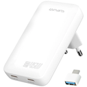 4smarts FlatPlug Slim Dual 45W GaN 2xUSB-C power charger white
