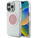 Guess IML Metal Colored Circle Classic Logo MagSafe Apple iPhone 16 Pro Max pink