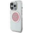 Guess IML Metal Colored Circle Classic Logo MagSafe Apple iPhone 16 Pro Max pink
