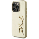 Karl Lagerfeld Wrinkled Metal Signature Apple iPhone 15 Pro gold