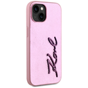 Karl Lagerfeld Wrinkled Metal Signature Apple iPhone 15 pink
