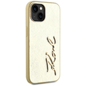 Karl Lagerfeld Wrinkled Metal Signature Apple iPhone 15 gold