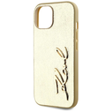 Karl Lagerfeld Wrinkled Metal Signature Apple iPhone 15 gold