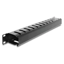 Delock cable management 67628 για rack 19"/1U, με βούρτσα προστασίας, μεταλλικό, μαύρο
