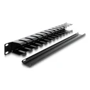 Delock cable management 67628 για rack 19"/1U, με βούρτσα προστασίας, μεταλλικό, μαύρο
