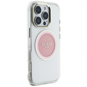 Guess IML Metal Colored Circle Classic Logo MagSafe Apple iPhone 16 Pro pink