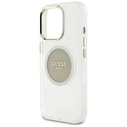 Guess IML Metal Colored Circle Classic Logo MagSafe Apple iPhone 16 Pro grey