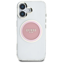 Guess IML Metal Colored Circle Classic Logo MagSafe Apple iPhone 16 pink