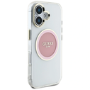 Guess IML Metal Colored Circle Classic Logo MagSafe Apple iPhone 16 pink