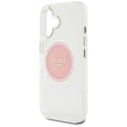 Guess IML Metal Colored Circle Classic Logo MagSafe Apple iPhone 16 pink