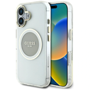 Guess IML Metal Colored Circle Classic Logo MagSafe Apple iPhone 16 grey