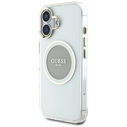 Guess IML Metal Colored Circle Classic Logo MagSafe Apple iPhone 16 grey