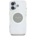 Guess IML Metal Colored Circle Classic Logo MagSafe Apple iPhone 16 grey