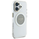 Guess IML Metal Colored Circle Classic Logo MagSafe Apple iPhone 16 grey