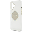 Guess IML Metal Colored Circle Classic Logo MagSafe Apple iPhone 16 grey