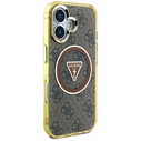 Guess IML Metal Glitter 4G Circle Triangle MagSafe Apple iPhone 16 brown