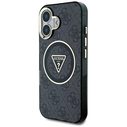 Guess IML Metal Glitter 4G Circle Triangle MagSafe Apple iPhone 16 black