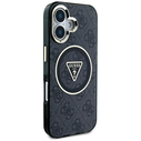 Guess IML Metal Glitter 4G Circle Triangle MagSafe Apple iPhone 16 black