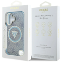 Guess IML Metal Glitter 4G Circle Triangle MagSafe Apple iPhone 16 blue