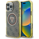 Guess IML Metal Glitter 4G Circle Triangle MagSafe Apple iPhone 16 Pro Max brown