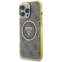 Guess IML Metal Glitter 4G Circle Triangle MagSafe Apple iPhone 16 Pro Max brown