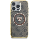 Guess IML Metal Glitter 4G Circle Triangle MagSafe Apple iPhone 16 Pro Max brown