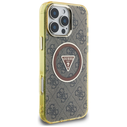 Guess IML Metal Glitter 4G Circle Triangle MagSafe Apple iPhone 16 Pro Max brown
