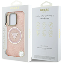 Guess IML Metal Glitter 4G Circle Triangle MagSafe Apple iPhone 16 Pro Max pink