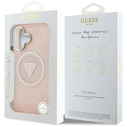 Guess IML Metal Glitter 4G Circle Triangle MagSafe Apple iPhone 16 pink