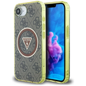 Guess IML Metal Glitter 4G Circle Triangle MagSafe Apple iPhone 17e / 16e brown