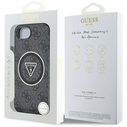 Guess IML Metal Glitter 4G Circle Triangle MagSafe Apple iPhone 17e / 16e black