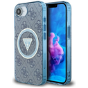 Guess IML Metal Glitter 4G Circle Triangle MagSafe Apple iPhone 17e / 16e blue