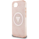 Guess IML Metal Glitter 4G Circle Triangle MagSafe Apple iPhone 17e / 16e pink